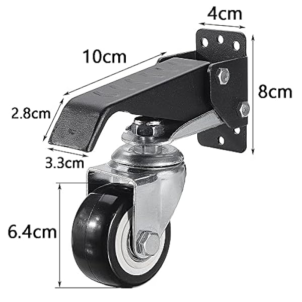 ybaymy 4 ruedas para banco de trabajo, ruedas para banco de trabajo, ruedas giratorias con freno, 300 kg, chapa de acero, ruedas para cargas pesadas, ruedas giratorias de 360 grados